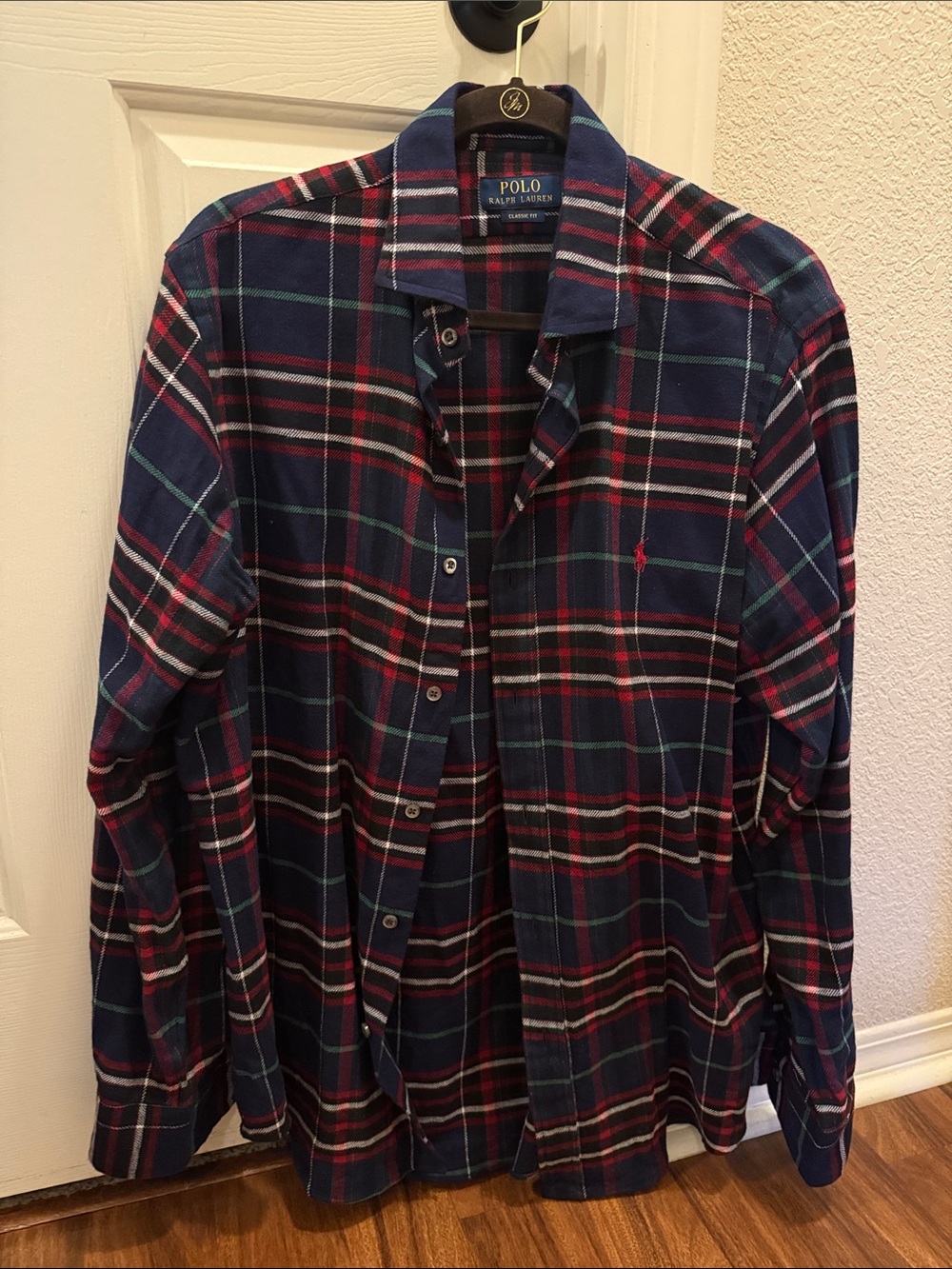 Polo by Ralph Lauren Navy, Red & Green Plaid Button-Down Shirt